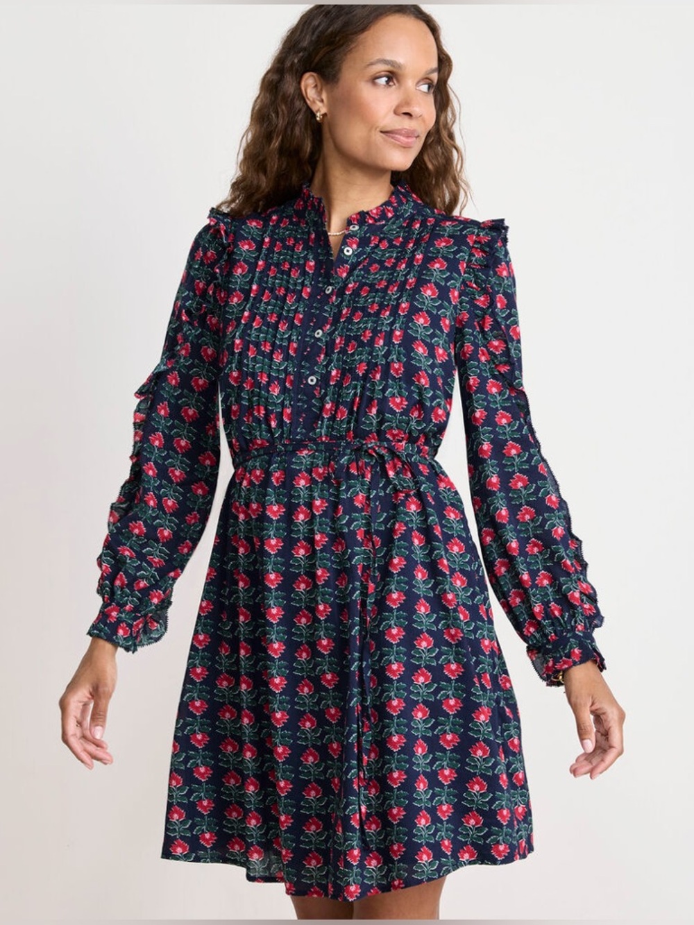 Vineyard Vines Margaret Pintuck Dress - Ruby Block Navy